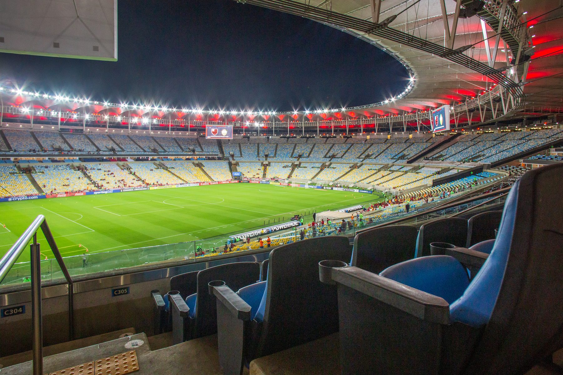 Vista do camarote para o gramado do Maracanã